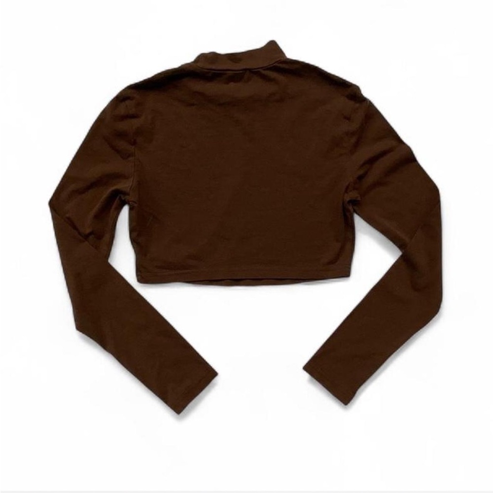 SHEIN Brown Long Sleeve Crop Top - Picture 4 of 4